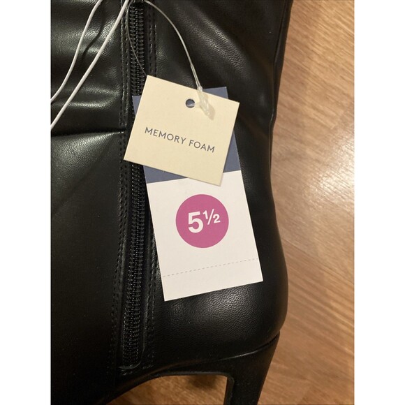 NWT Universal Thread Kendra Tall Dress Boots Kitten Heel Memory Foam Black 5.5 - Picture 12 of 14